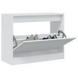 Schoenenkast 80X21X125,5 Cm Bewerkt Hout Wit