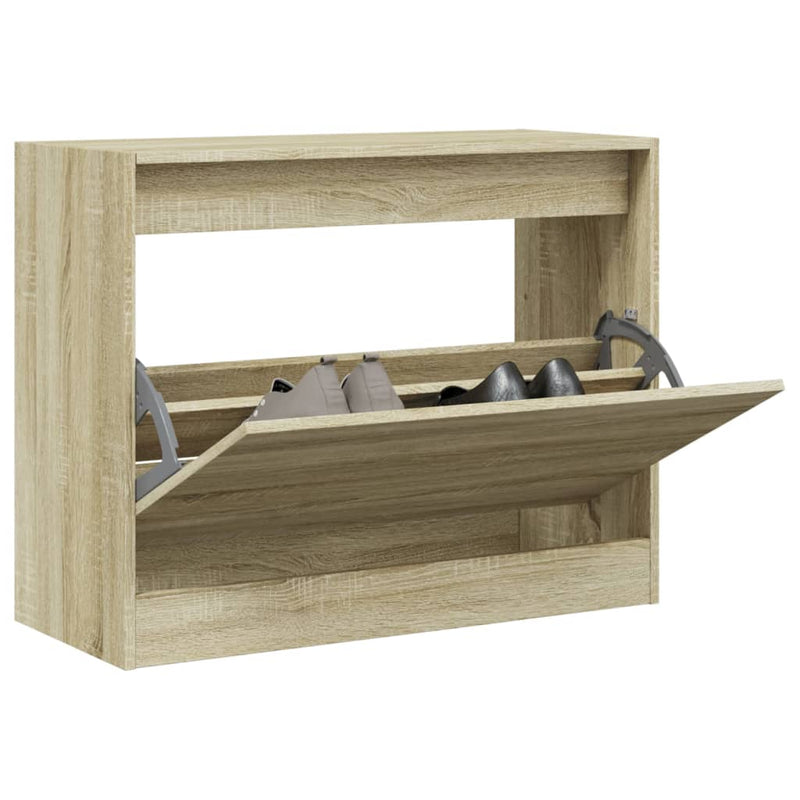 Schoenenkast 60X21X87,5 Cm Bewerkt Hout Kleurig Sonoma Eiken