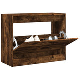 Schoenenkast 60X21X163,5 Cm Bewerkt Hout Kleurig Gerookt Eiken