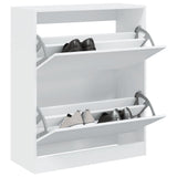 Schoenenkast 80X21X125,5 Cm Bewerkt Hout Wit