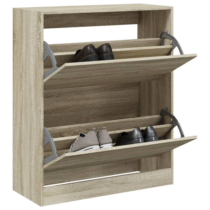 Schoenenkast 60X21X87,5 Cm Bewerkt Hout Kleurig Sonoma Eiken