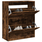 Schoenenkast 60X21X163,5 Cm Bewerkt Hout Kleurig Gerookt Eiken