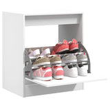 Schoenenkast 80X21X125,5 Cm Bewerkt Hout Wit