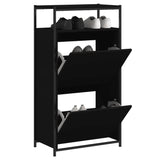 Schoenenkast 75X34X112 Cm Bewerkt Hout