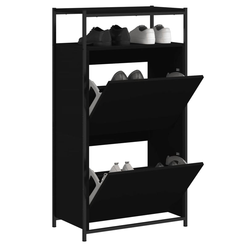 Schoenenkast 75X34X112 Cm Bewerkt Hout