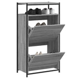 Schoenenkast 75X34X112 Cm Bewerkt Hout