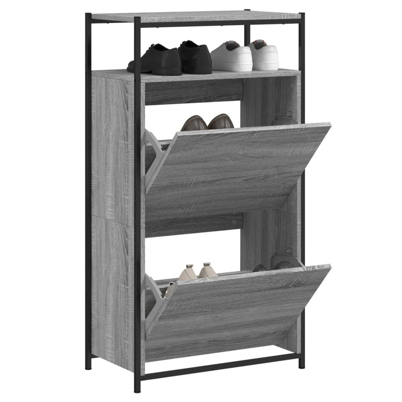 Schoenenkast 75X34X112 Cm Bewerkt Hout