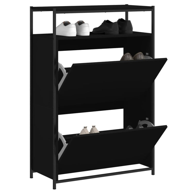 Schoenenkast 75X34X112 Cm Bewerkt Hout