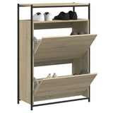 Schoenenkast 75X34X112 Cm Bewerkt Hout