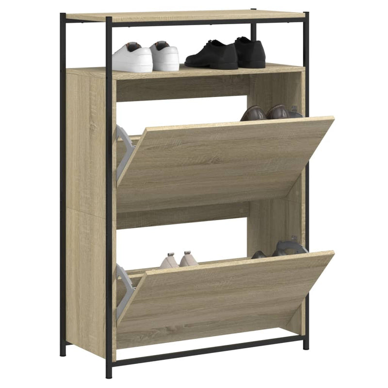 Schoenenkast 75X34X112 Cm Bewerkt Hout