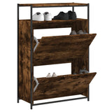 Schoenenkast 75X34X112 Cm Bewerkt Hout