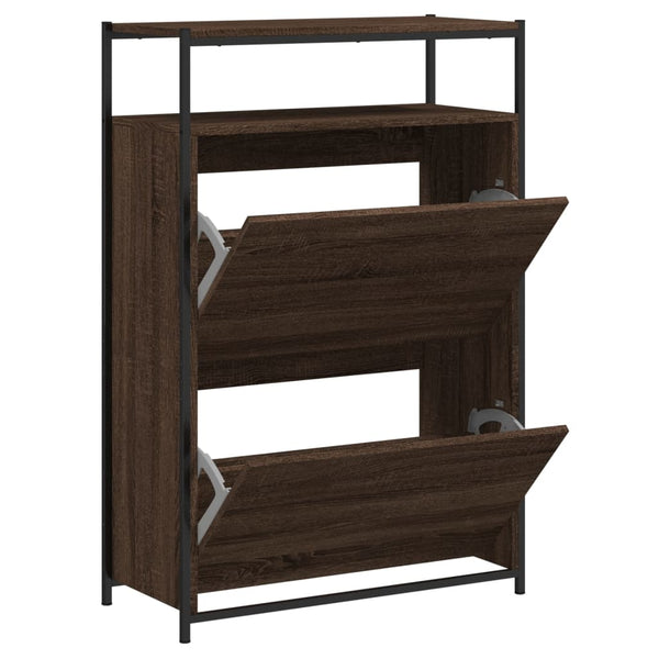 Schoenenkast 75X34X112 Cm Bewerkt Hout