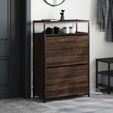 Schoenenkast 75X34X112 Cm Bewerkt Hout