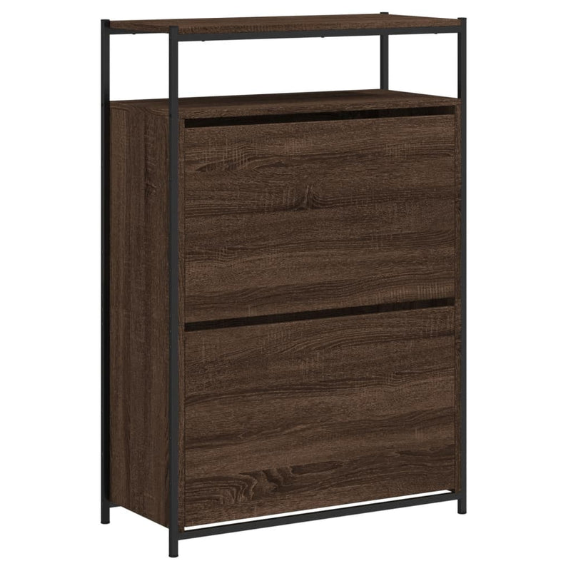 Schoenenkast 75X34X112 Cm Bewerkt Hout