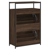 Schoenenkast 75X34X112 Cm Bewerkt Hout