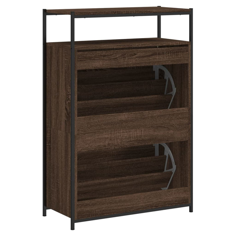 Schoenenkast 75X34X112 Cm Bewerkt Hout