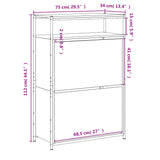 Schoenenkast 75X34X112 Cm Bewerkt Hout