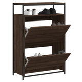Schoenenkast 75X34X112 Cm Bewerkt Hout