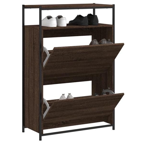 Schoenenkast 75X34X112 Cm Bewerkt Hout