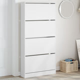 Schoenenkast 80X21X125,5 Cm Bewerkt Hout Wit