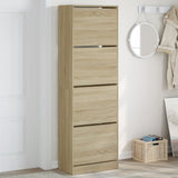 Schoenenkast 60X21X87,5 Cm Bewerkt Hout Kleurig Sonoma Eiken