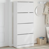 Schoenenkast 80X21X125,5 Cm Bewerkt Hout Wit