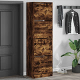 Schoenenkast 60X21X163,5 Cm Bewerkt Hout Kleurig Gerookt Eiken