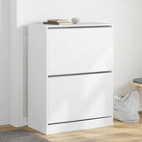 Schoenenkast 80X21X125,5 Cm Bewerkt Hout Wit