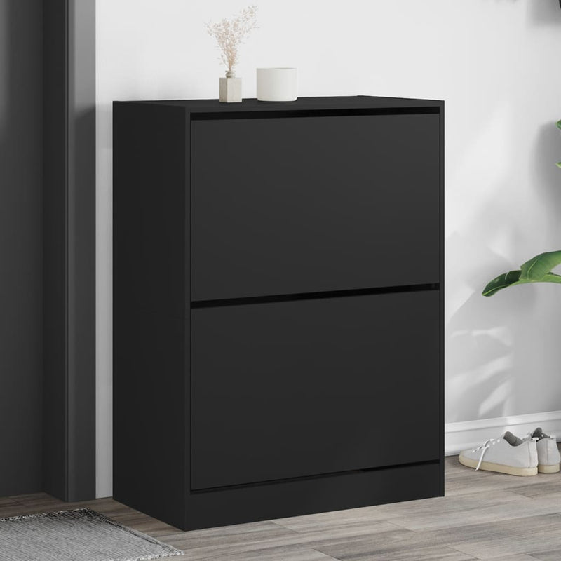 Schoenenkast Bewerkt Hout Zwart