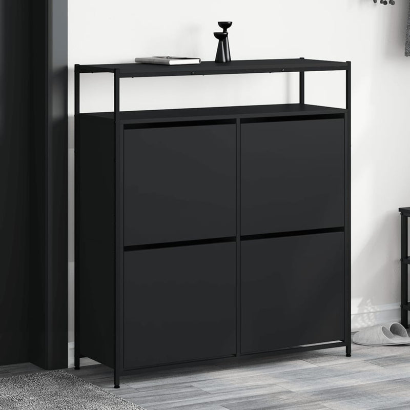 Schoenenkast 75X34X112 Cm Bewerkt Hout