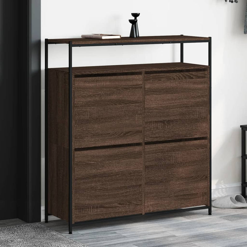 Schoenenkast 75X34X112 Cm Bewerkt Hout