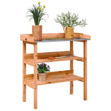 Plantentafel Met Schappen 78X38X82,5 Cm Massief Vurenhout