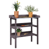 Plantentafel Met Schappen 78X38X82,5 Cm Massief Vurenhout