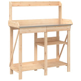 Oppottafel Met Schappen Massief Vurenhout