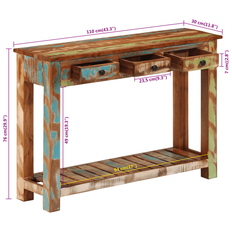 Wandtafel Massief Gerecycled Hout