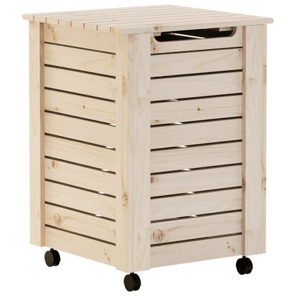 Wasmand Met Wielen Rana 45X45X64 Cm Massief Grenenhout