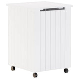 Wasmand Met Wielen Rana 45X45X64 Cm Massief Grenenhout Wit