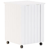 Wasmand Met Wielen Rana 45X45X64 Cm Massief Grenenhout Wit