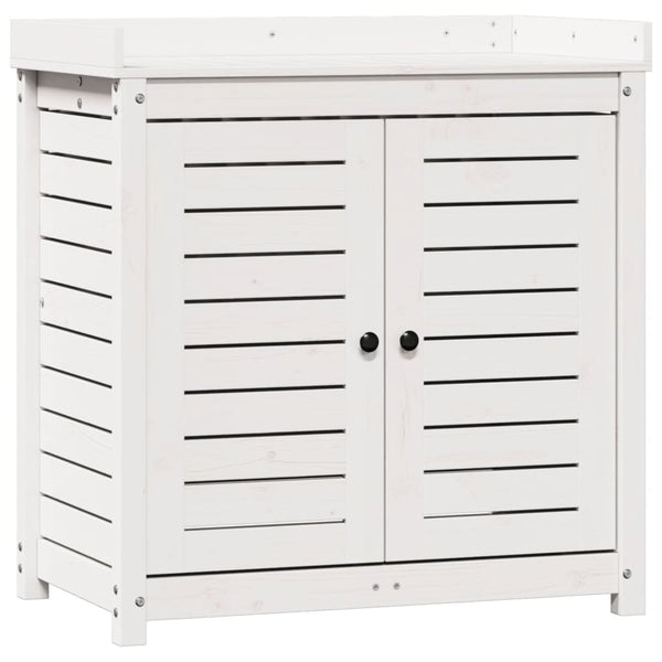 Oppottafel Met Schappen 82,5X50X86,5 Cm Massief Grenenhout