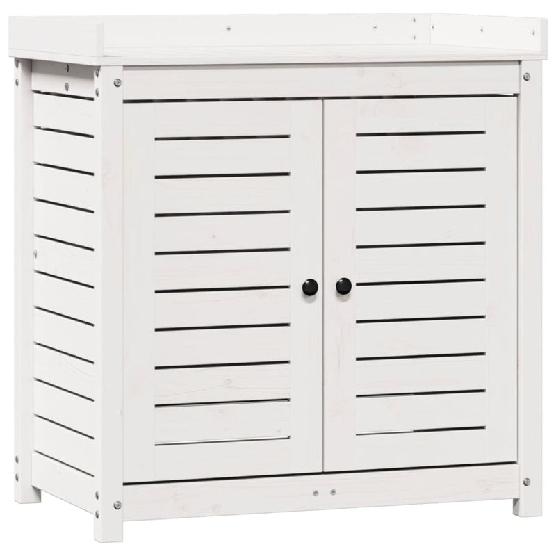 Oppottafel Met Schappen 82,5X50X86,5 Cm Massief Grenenhout