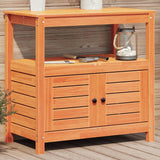 Oppottafel Met Schappen 82,5X45X81 Cm Massief Douglashout