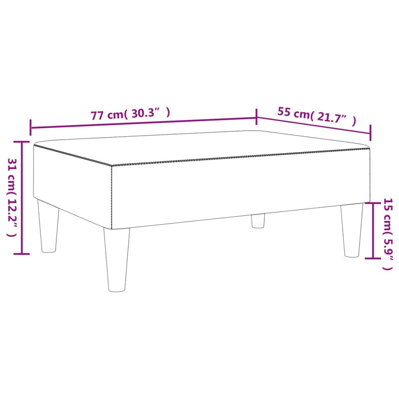 Voetenbank 77X55X31 Cm Fluweel
