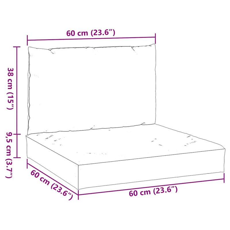 Palletkussens 2 St Stof Gemêleerd Taupe