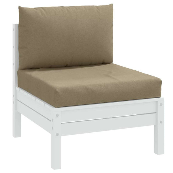 Palletkussens 2 St Stof Gemêleerd Taupe