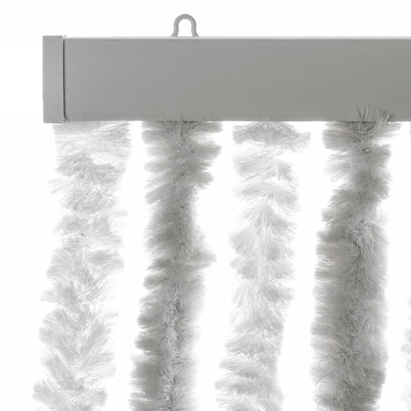 Vliegengordijn Chenille Lichtgrijs En Wit