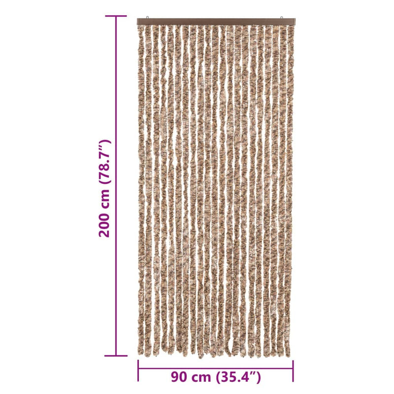 Vliegengordijn Chenille Beige En Donkerbruin