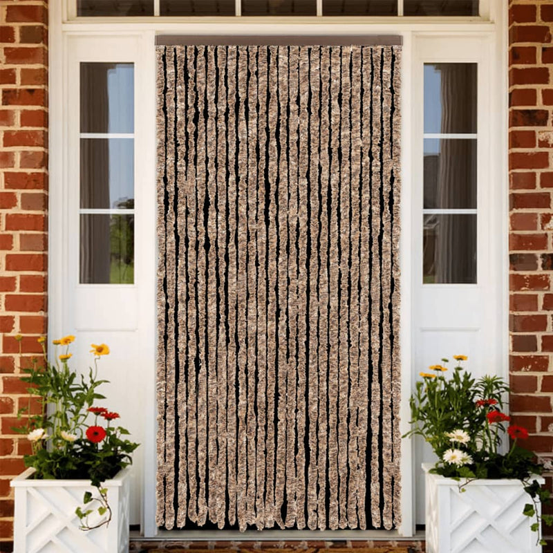 Vliegengordijn Chenille Beige En Donkerbruin