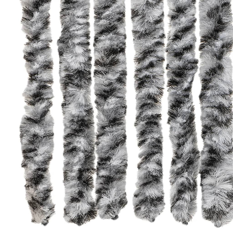 Vliegengordijn Chenille Grijs En - Zwart En Wit