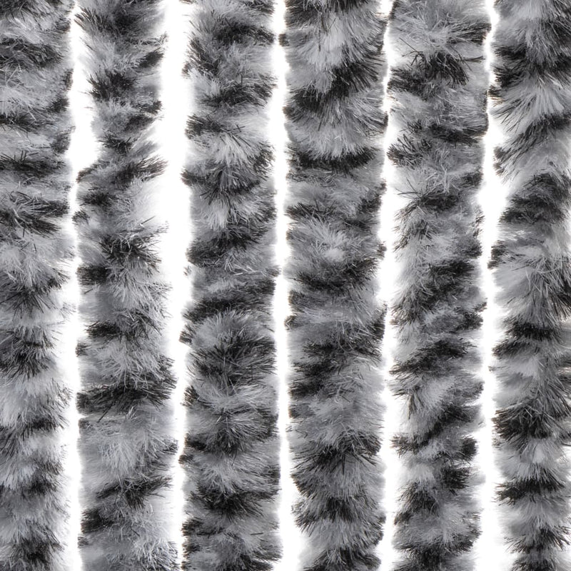 Vliegengordijn Chenille Grijs En - Zwart En Wit