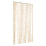 Vliegengordijn Chenille Beige En Wit